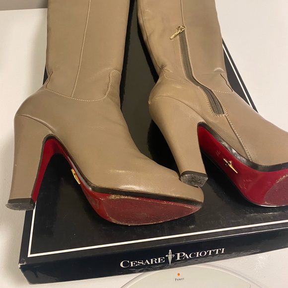 Cesare Paciotti over-the-knee leather , heels and platform boots - Picture 2 of 2